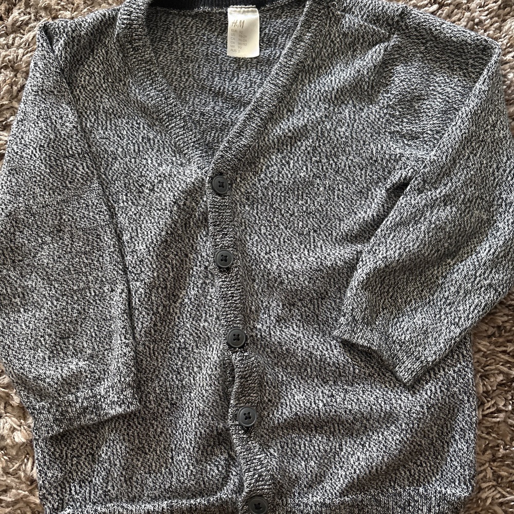 H&M Toddler Blue Marl Cardigan Sweater size 1.5-2Y